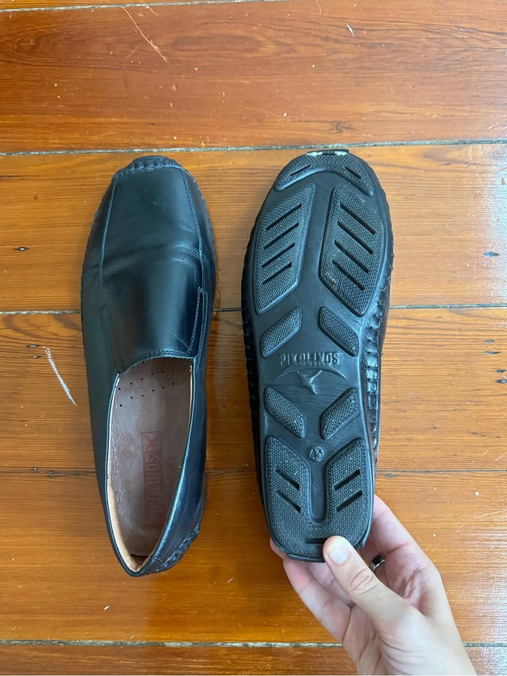 Pikolinos Jerez Men's Black Leather Driving Moccasins Sz 43 US 10 🧡🍄